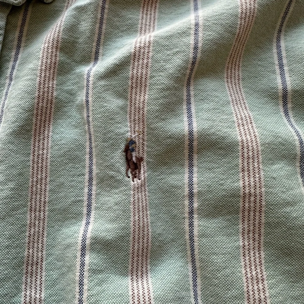 Ralph Lauren Green Stripe Button-Down Shirt